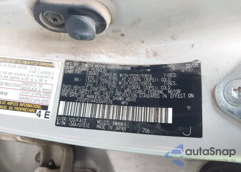 2005 Toyota Highlander V6 from USA, damaged, VIN JTEGP21A450069578